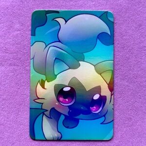 Frosted Fox Dreams — Rainbow Gloss Foil Collectible Art Card ✨
